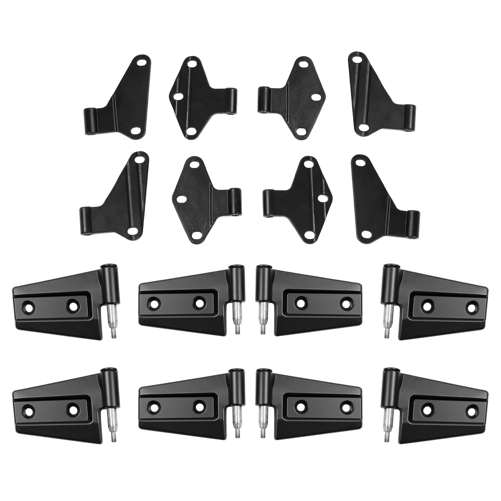 Fits 2007-2018 Jeep Wrangler JK Body Door Hinge Replacement Set Screw-On 16pcs