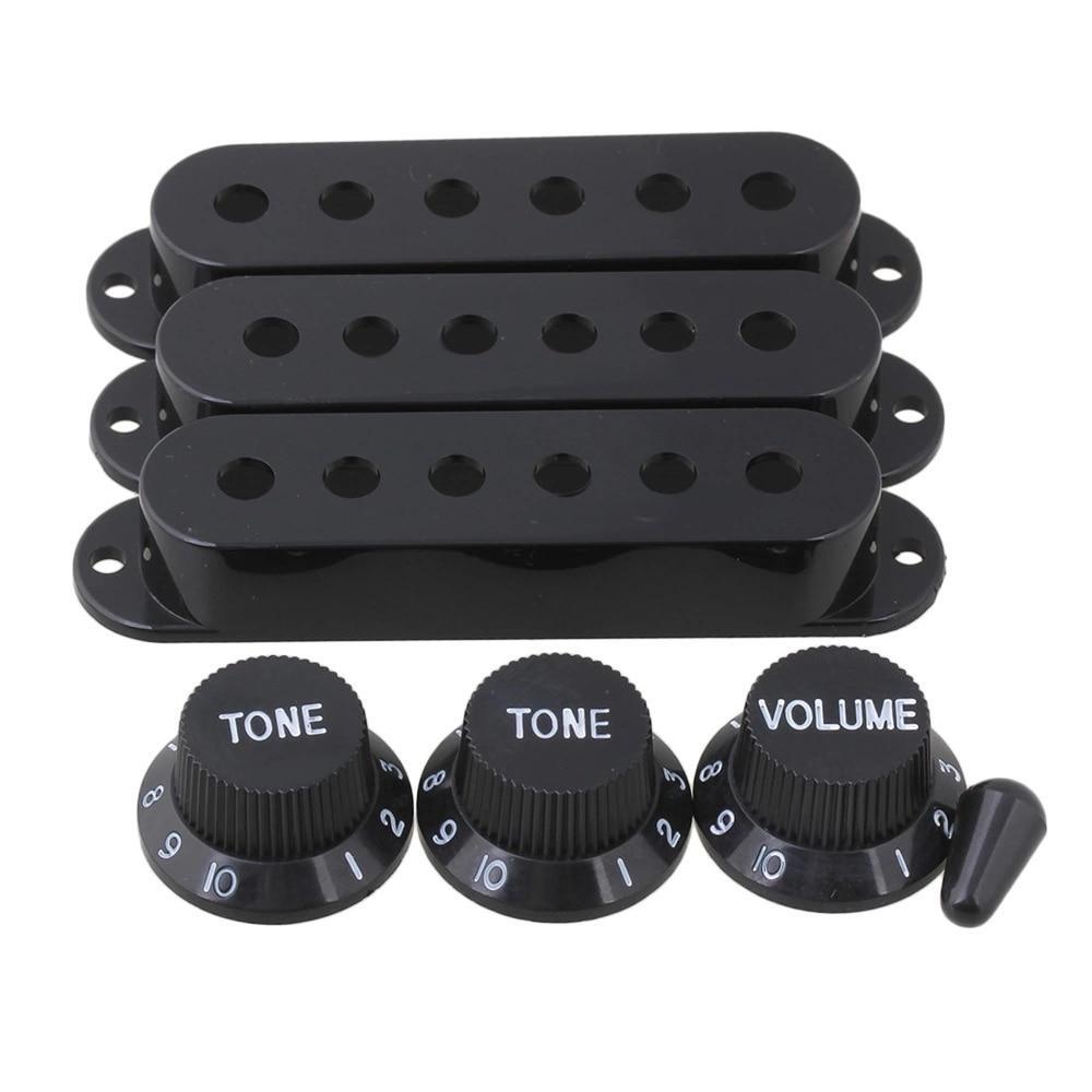 Strat Guitar Pickup Covers Knobs Switch Tip Set For Stratocaster Replacement