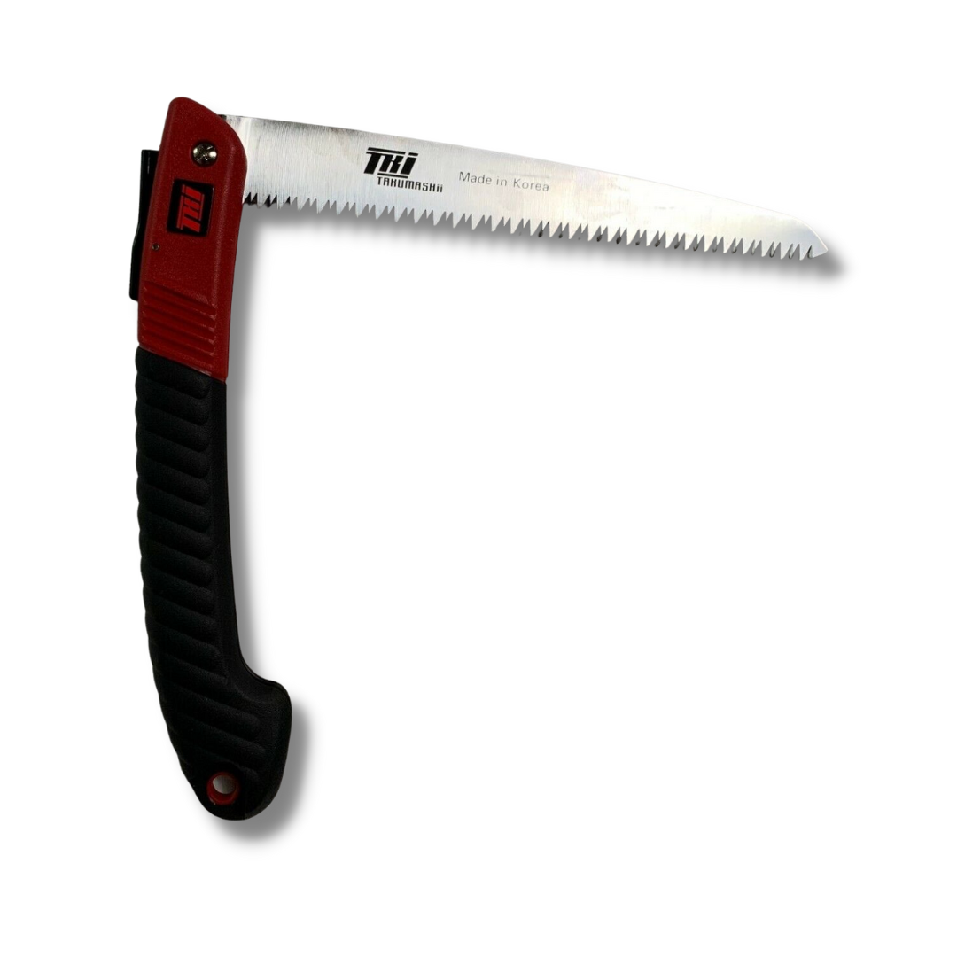 TAKUMASHii 240mm Commercial Grade Folding Saw with safety button