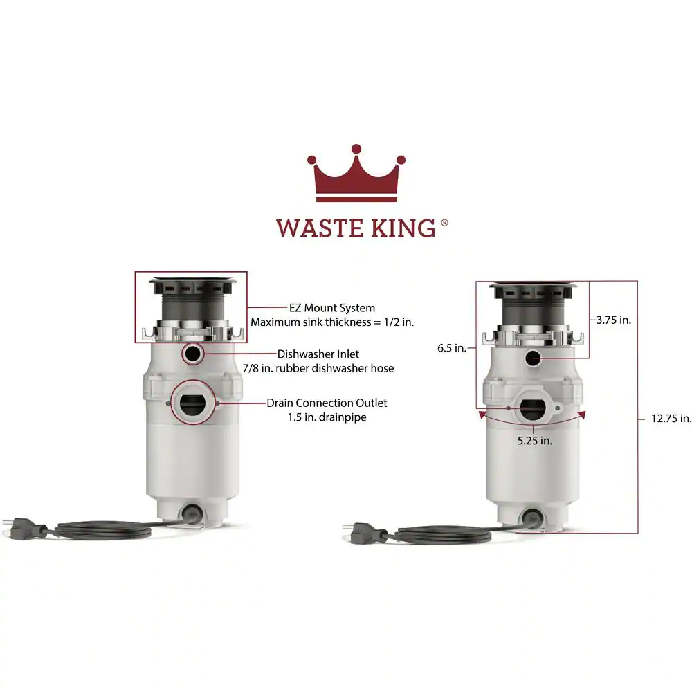 Legend Series 1/3 HP Continuous Feed Garbage Disposal