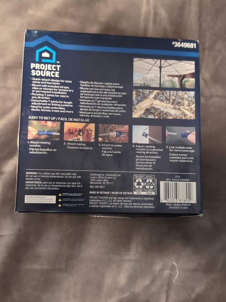 Project Source Cooling Mist Kit Quick Attach Simple Hose Setup #3649681 PSM104