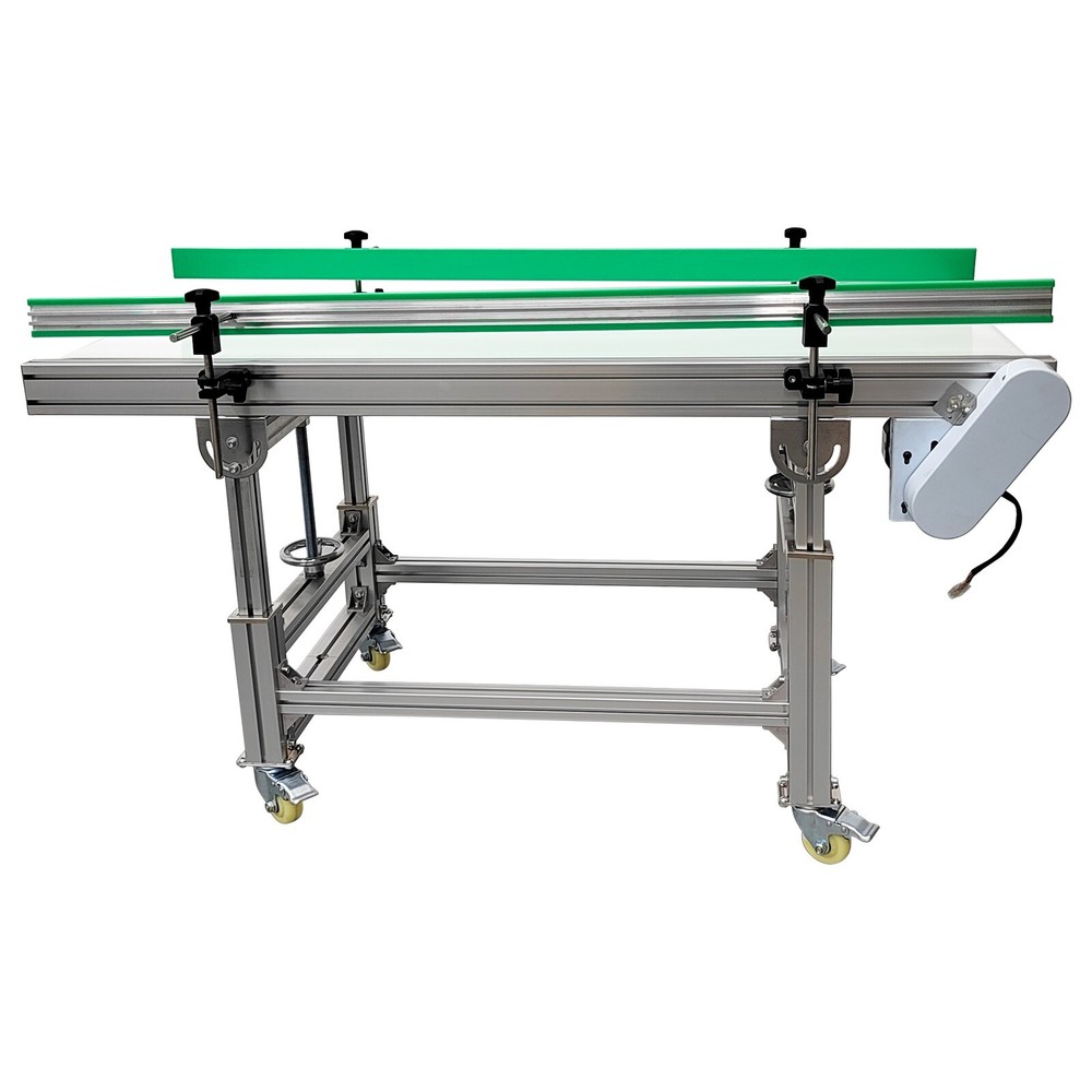 59"Length 19.7" Width White PU Conveyor Machine Adjustable Height 110V 120W