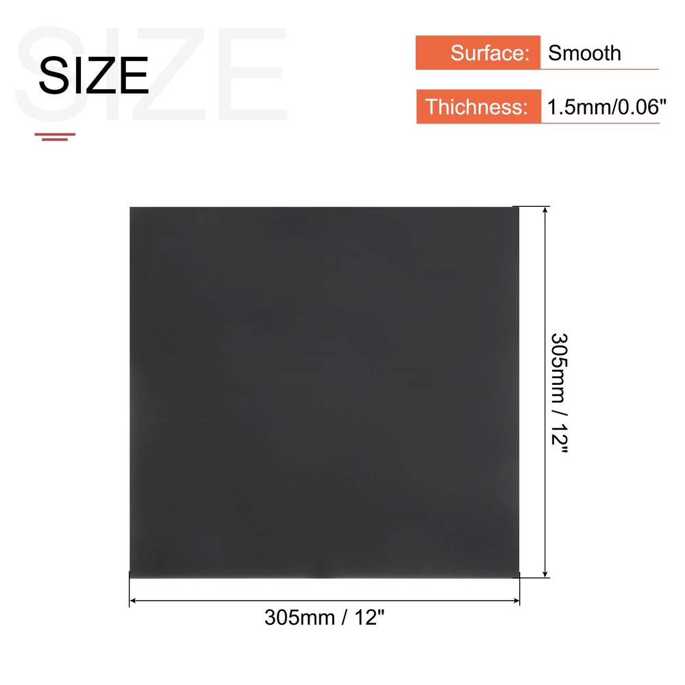ABS Plastic Sheet 12" x 12" x 0.06" ABS Styrene Sheets Black 4 Pcs