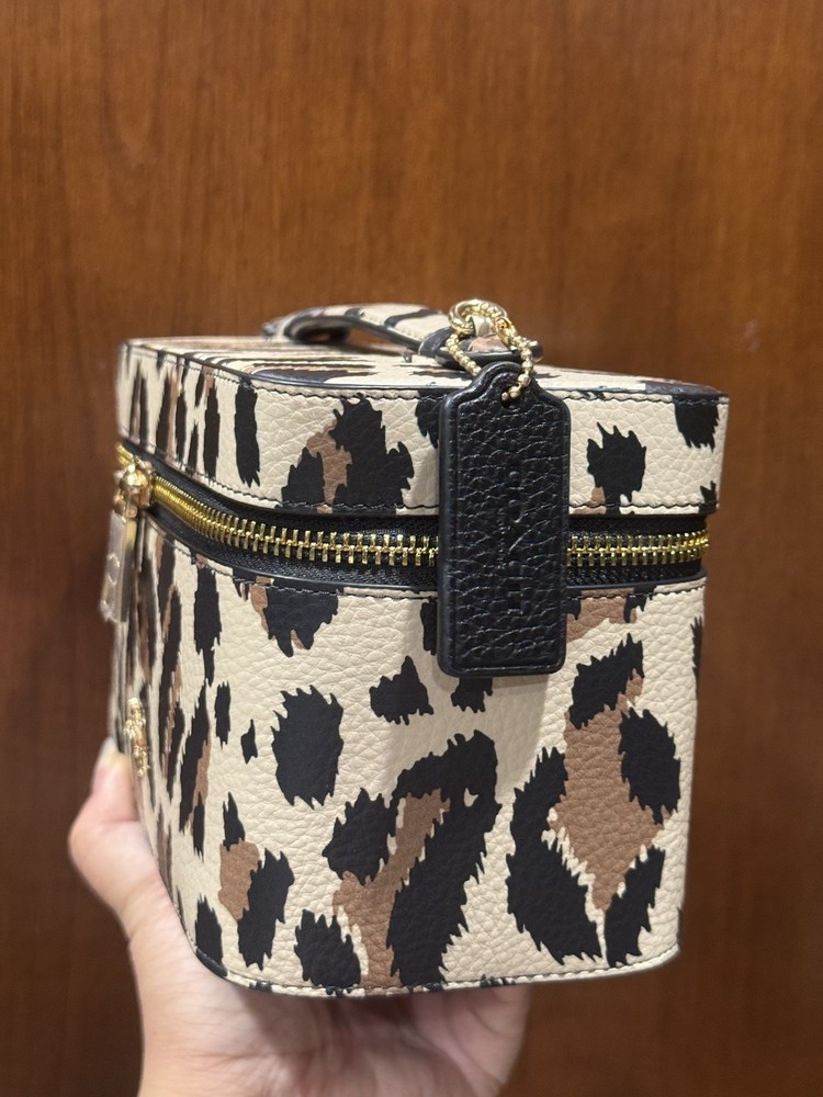 Coach Cosmetic Case With Leopard Print NWT CCF43 In Leopard Multi