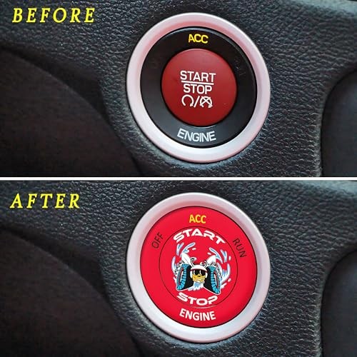Push Start Button Cover for Dodge Challenger Charger Durango Accessories Red