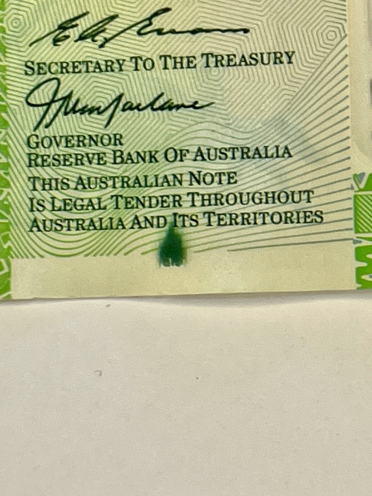 Very Rare,Print Error 1999 $100 Note , MacFarlane/Evans Print Error .