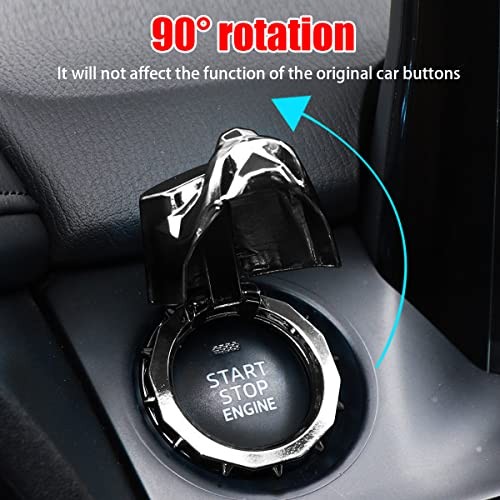 Car Push to Start Button Cover, Vehicle Interior Engine Ignition Switch Black