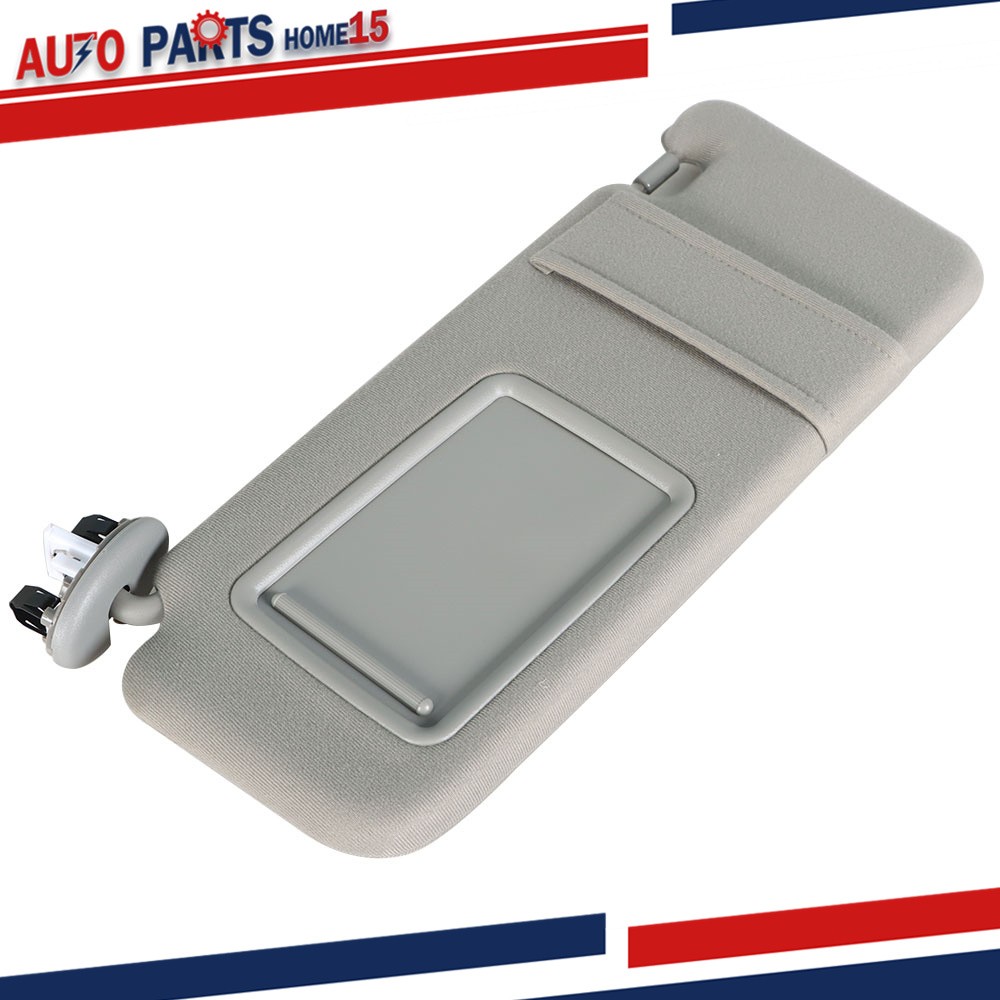 Driver Left Side Sun Visor For Toyota Camry 2007-2011 With Mirror & Light Gray