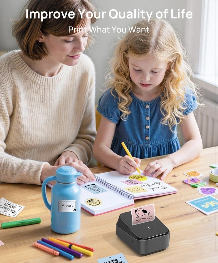 PM260 Thermal Label Maker Machine, 2 Inch Label Maker Bluetooth Label Printer