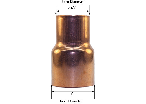 Libra Supply 4'' x 2'' inch Copper Coupling Bushing Fitting Reducer, FTG x C