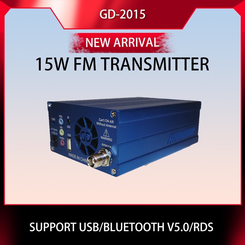 15W FM Transmitter Stereo USB Play Radio Station Transmitter Chips QN8007 BNC