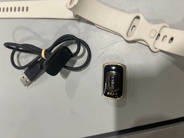 FITBIT CHARGE 5 WHITE BAND SILVER WATCH - WHITE/SILVER