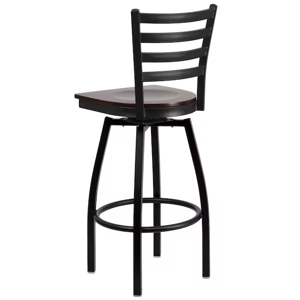 Flash Furniture Restaurant Stool,Ladder Back,Wal Seat XU-6F8B-LADSWVL-WALW-GG