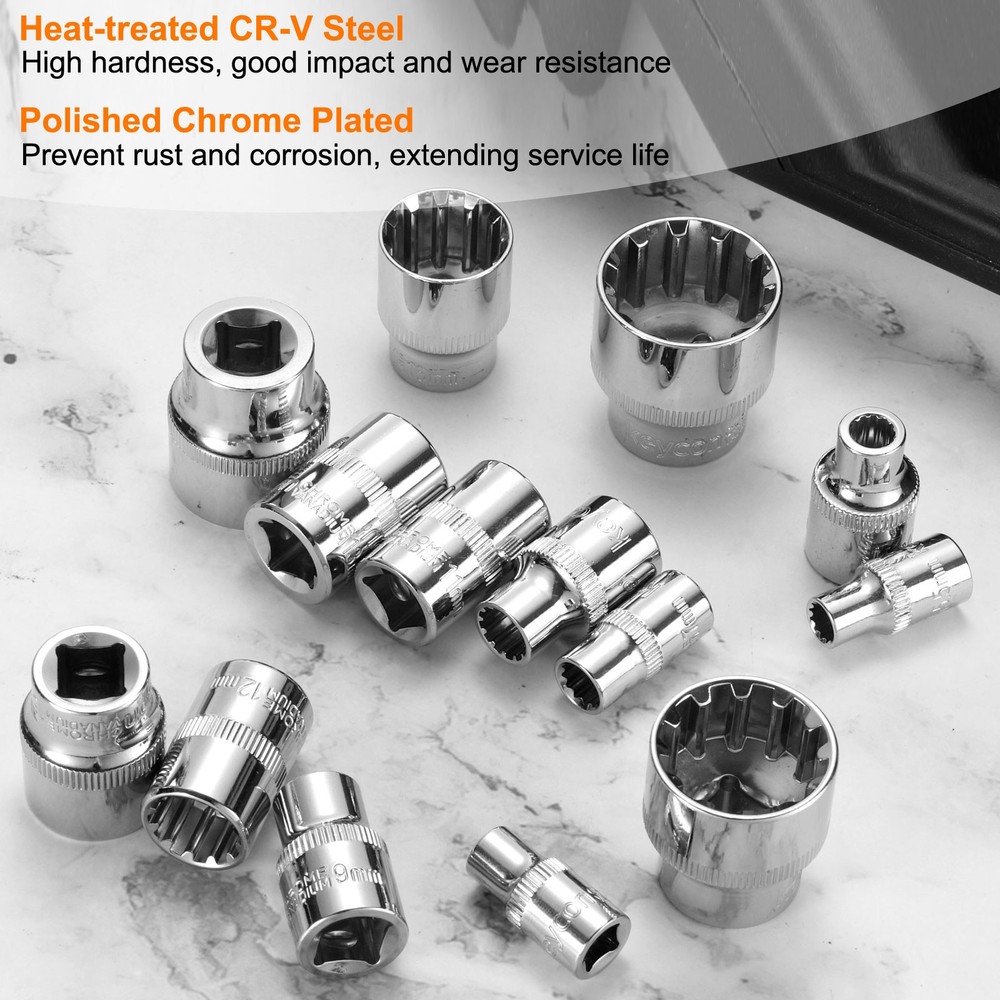 12 Points Socket 3/8" Drive 6mm Metric Shallow Impact Socket