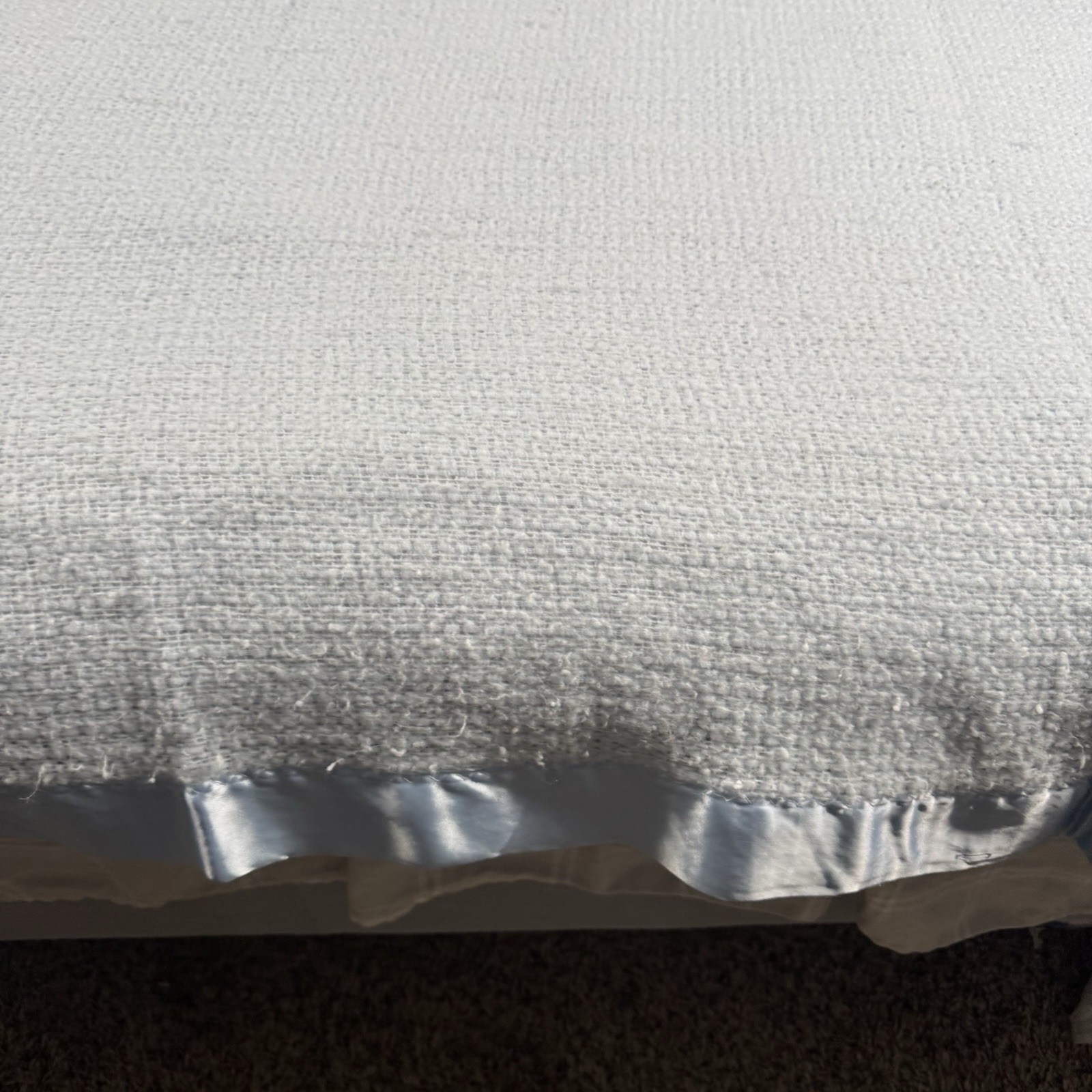 VTG Blue Blanket Thermal Waffle Weave Soft Satin Trim Cannon Mills Co 72x82