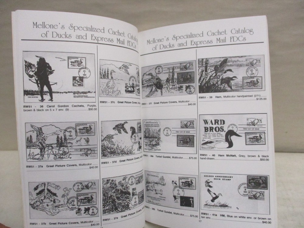 Mellone's Specialized Cachet Catalog of Ducks & Express Mail First Day Covers