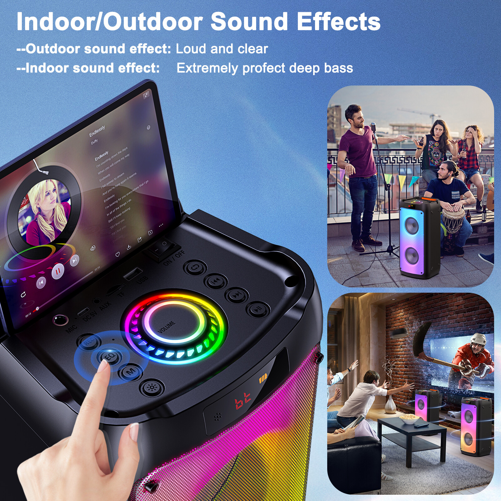 JYX Party Karaoke Machine,Powerful Bluetooth Speaker,For Wedding/Party/Birthday