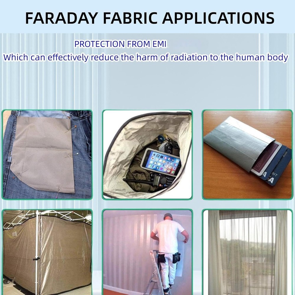 EMF Protection EMI RFID RF Blocking Magnetic Electrically Conductive Cu Fabric