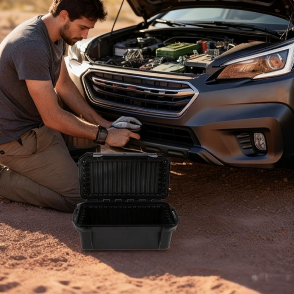 Waterproof Storage Box, Black Waterproof Storage Containers Storage Bin Porta...