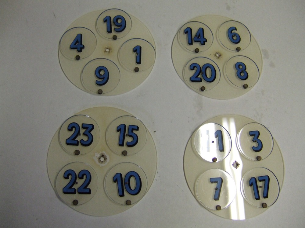 bally bingo pinball MAGIC SQUARES NUMBER DISCS