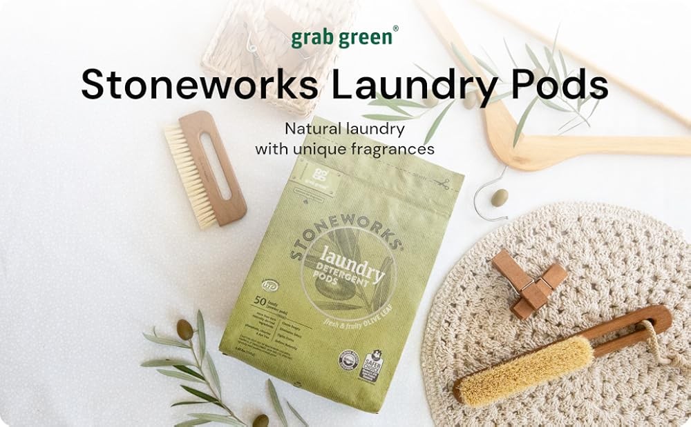 Stoneworks Laundry Deternt Pods, Olive Leaf, 50 Loads - EPA