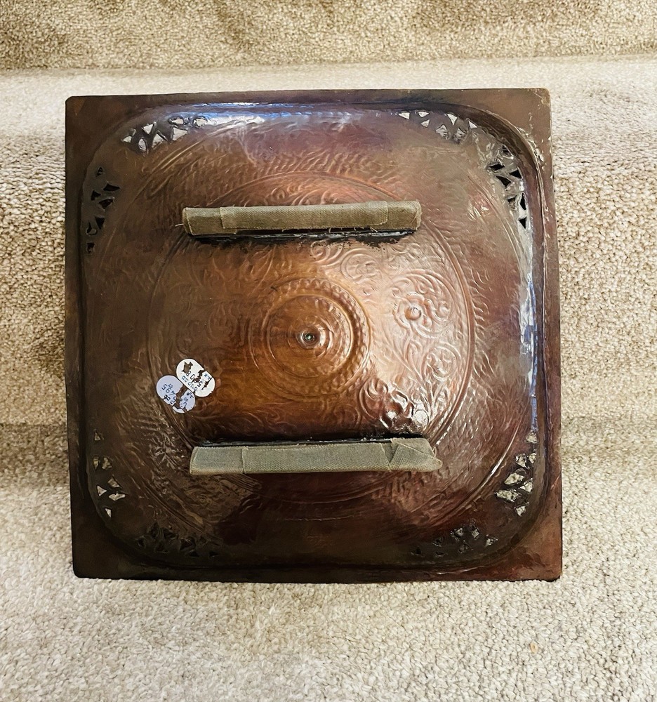 Vintage Pure Solid Copper Intricate Detail Tray