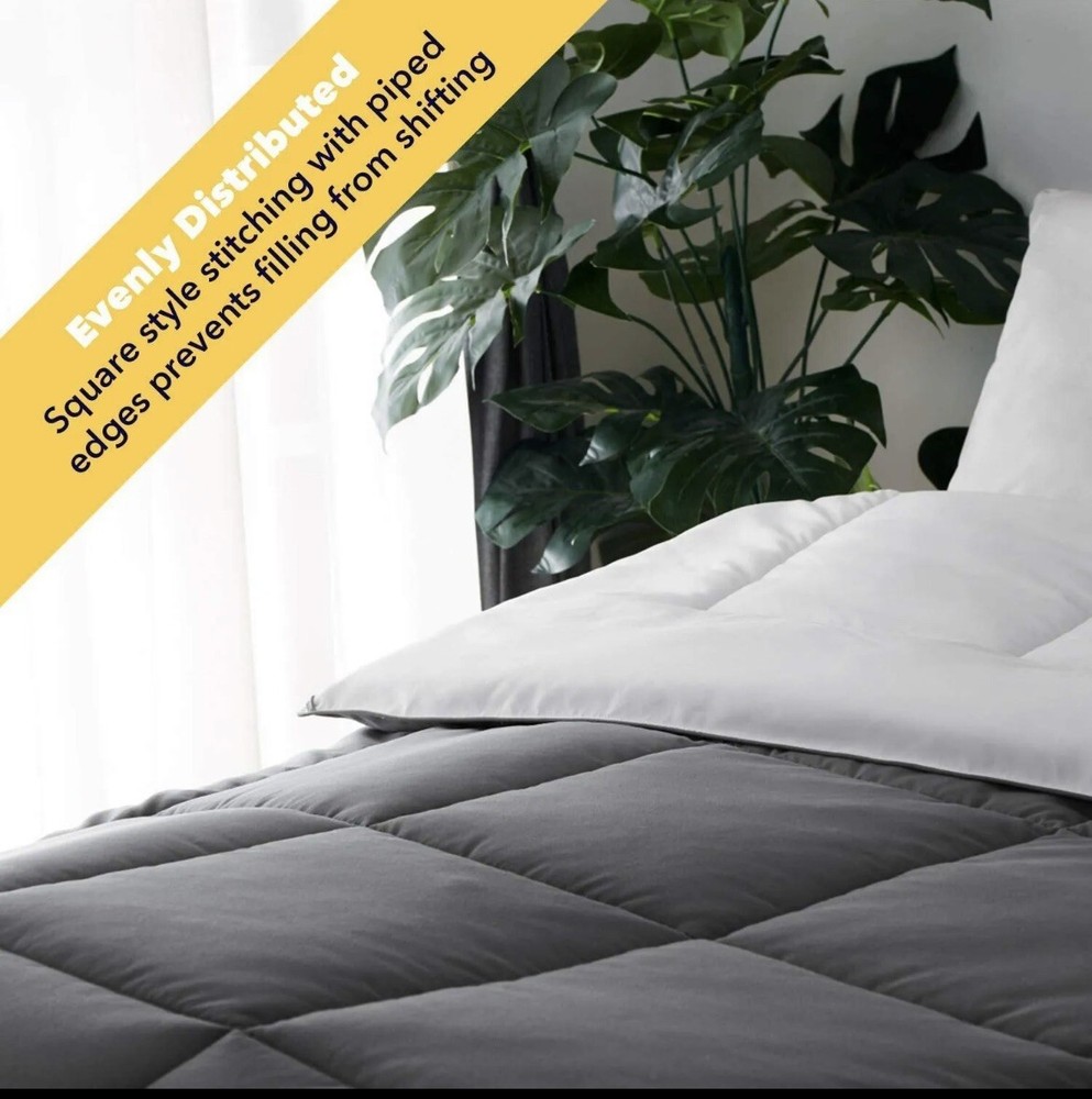 Equinox Duvet Insert Quilted Comforter Box Stitched Plush Microfiber King White