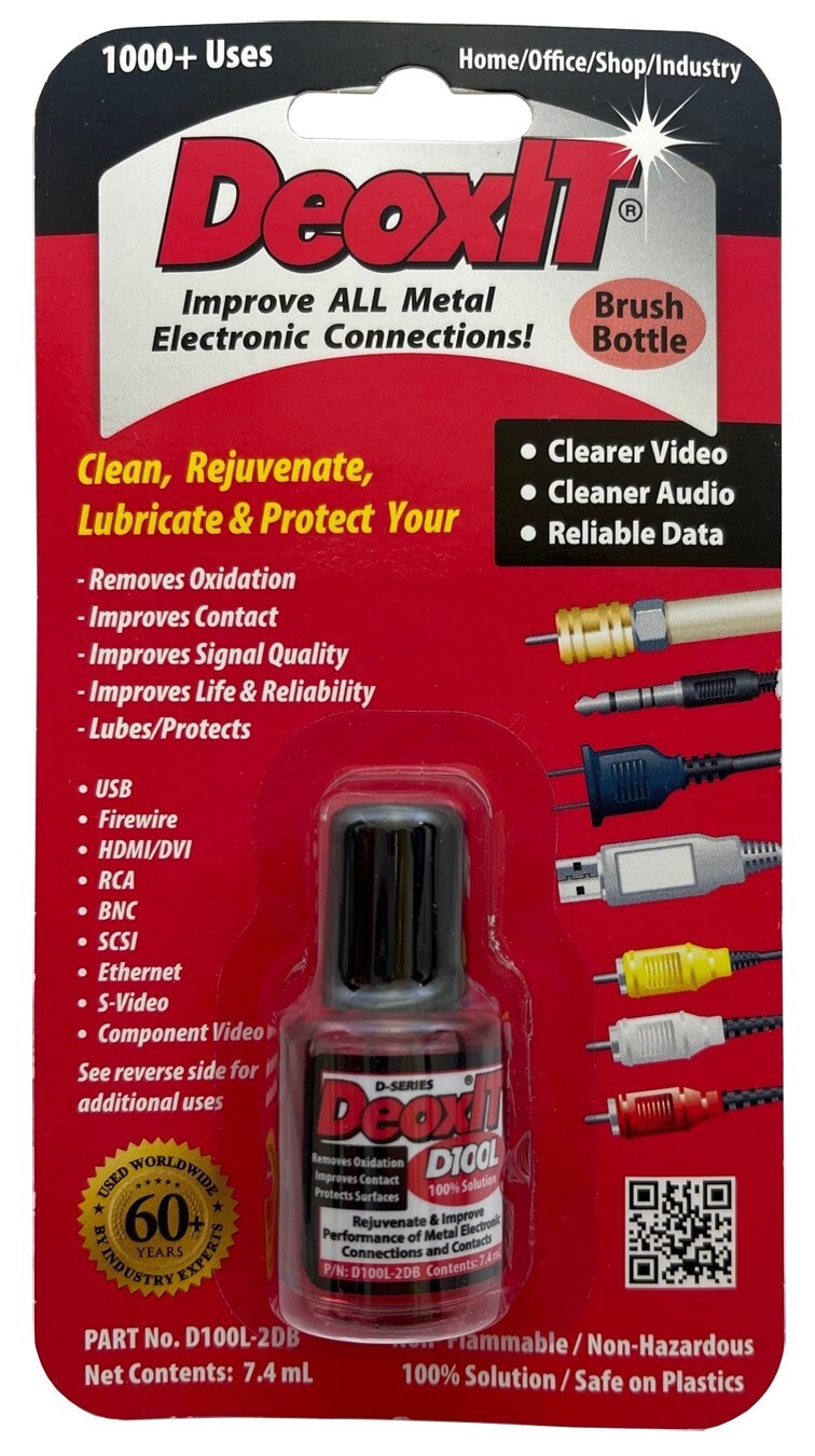 DeoxIT® 100% solution, 7.4mL, Brush Applicator, D100L-2DB, FRESH STOCK CAIG LABS