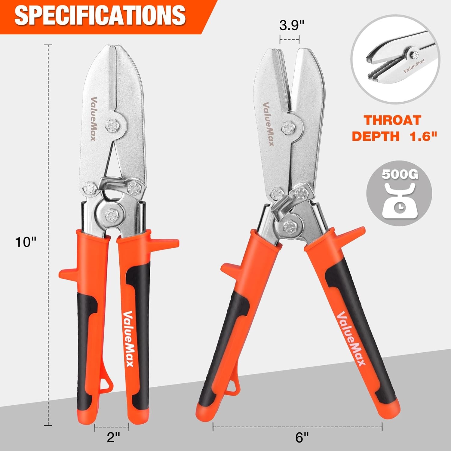 ValueMax 5-Blade Hand Crimpers Sheet Metal Tools for 24-28 Gauge Duct Stove Pipe