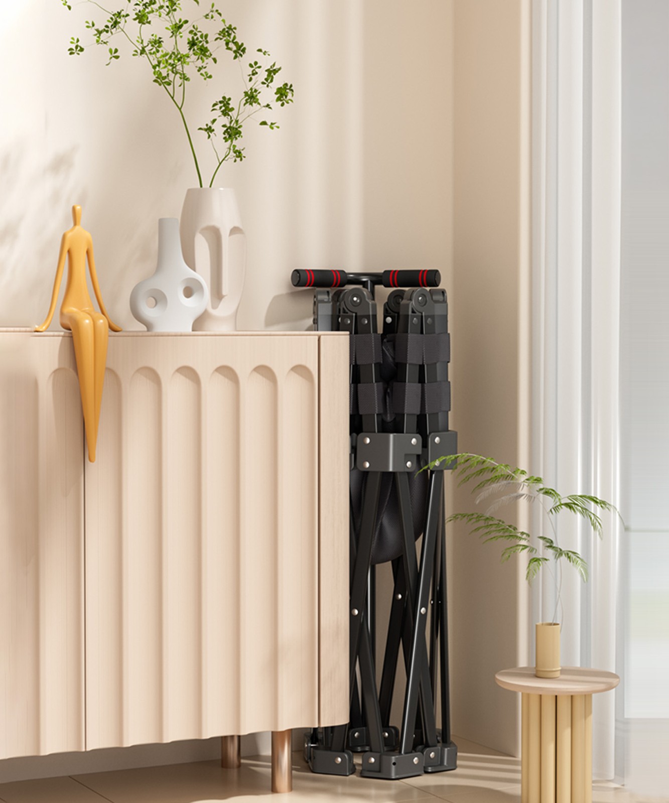 40" 330lbs Foldable Mini Fitness Trampoline Indoor Exercise Rebounder for Adults