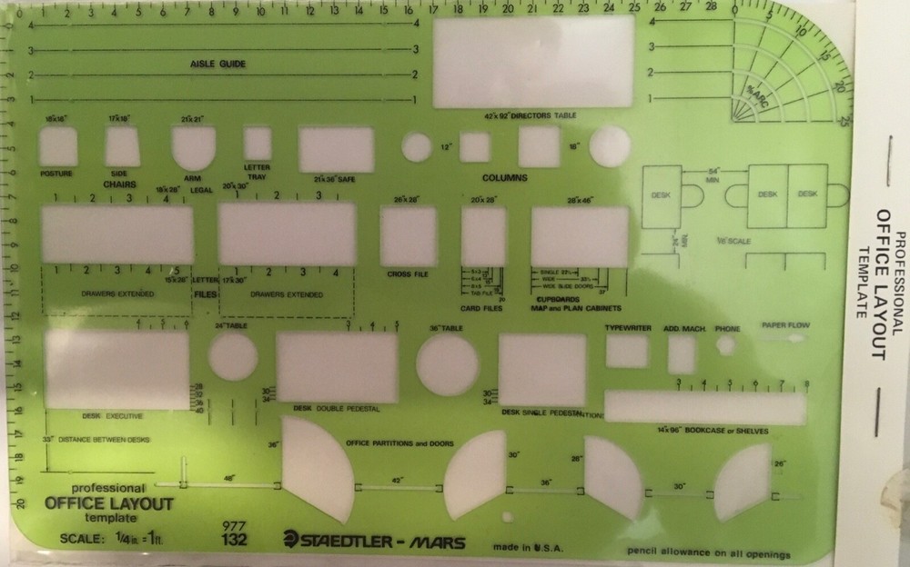 Staedtler Mars Professional Office Layout Template # 977 132