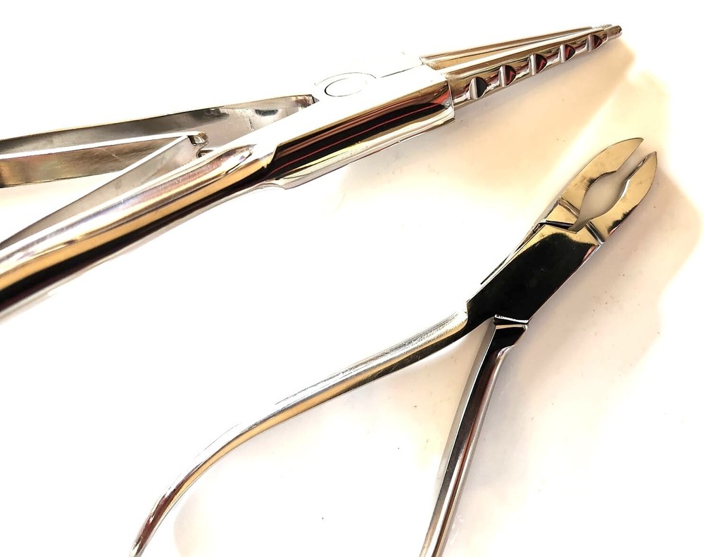 Body Piercing Tools Ring Opening Pliers 8" & Closing Pliers Forceps 5.5"