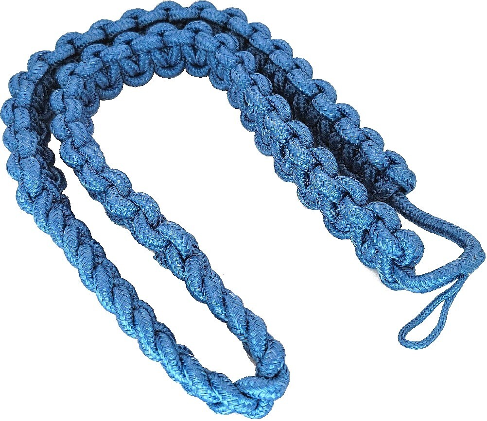 Genuine U.S. ARMY SHOULDER CORD: 2723 INTERWOVEN ONE COLOR INFANTRY BLUE