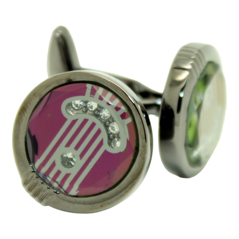 Black Purple Circular Cufflinks