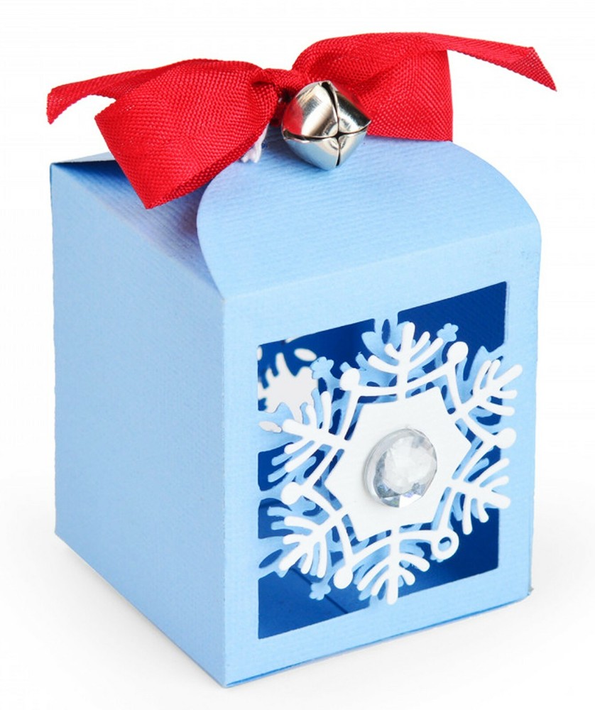 New, Retired Sizzix Thinlits Snowflake Favor Box 4pc #663610 Retail $19.99