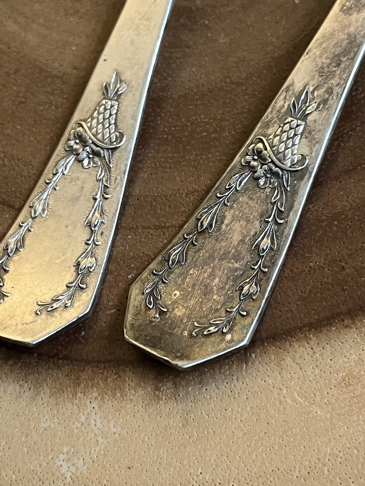 Old Company Plus Silver Plated Two Spoons One Has Silver Layer Defect See Pics