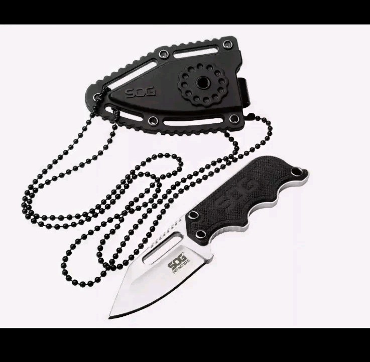 SOG Instinct Mini Fixed Blade Knife G10 Full Tang Neck Knife Sheath EDC Tactical