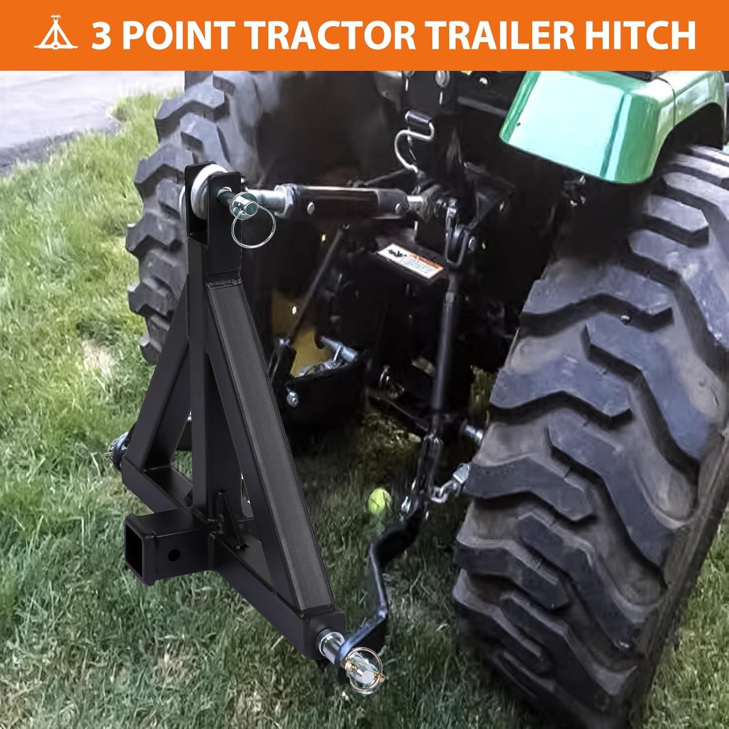 3 Point 3 PT Trailer 2" Receiver Hitch Tow Drawbar Adapter for CAT 1 Tractors US