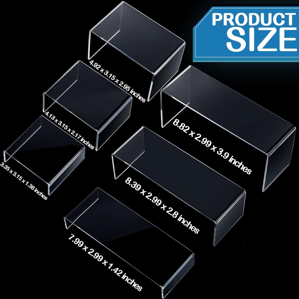 36 Pcs Acrylic Risers Large and Medium for Display Clear clear