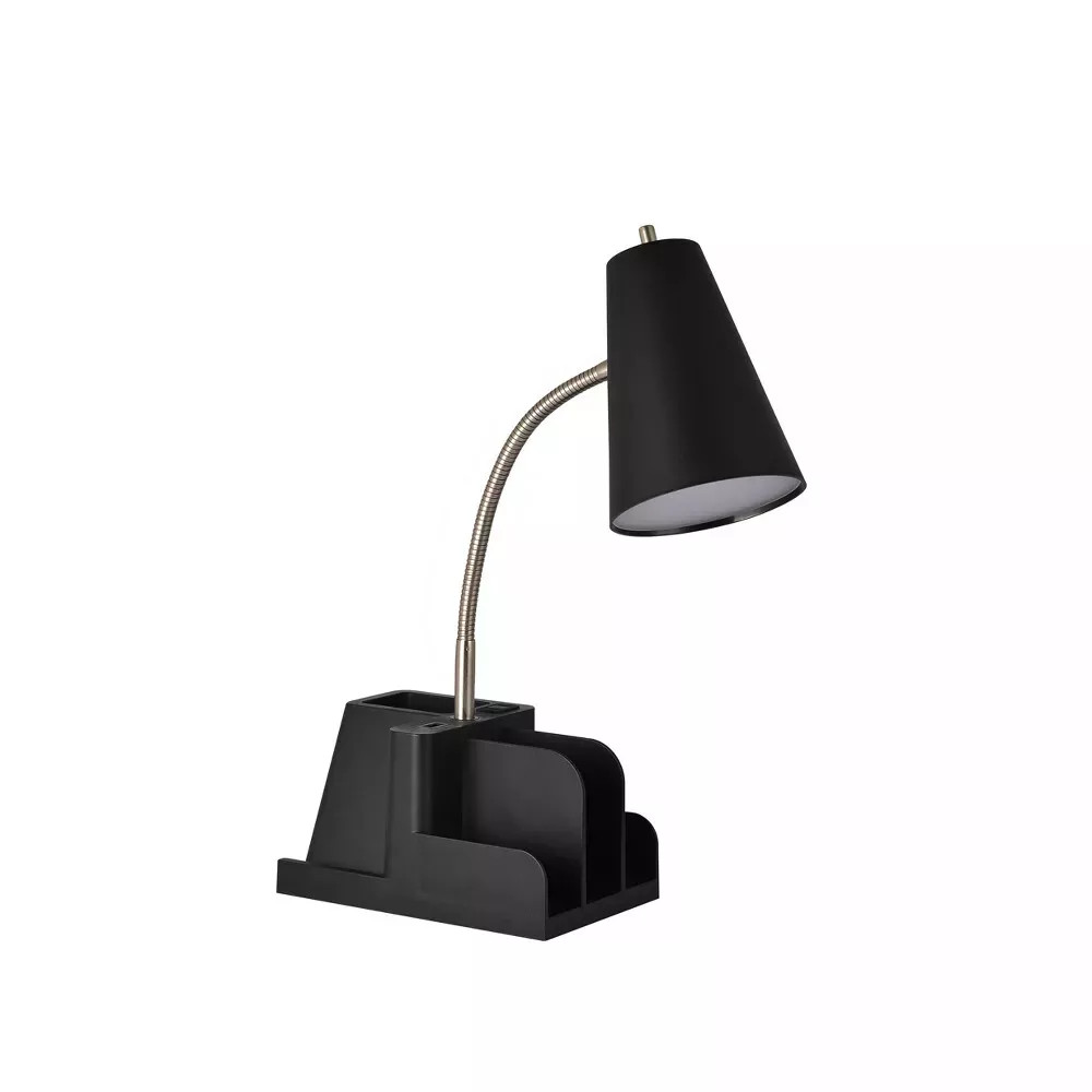 Room Essentials Organizer Task Lamp Black (Includes LED Light Bulb)