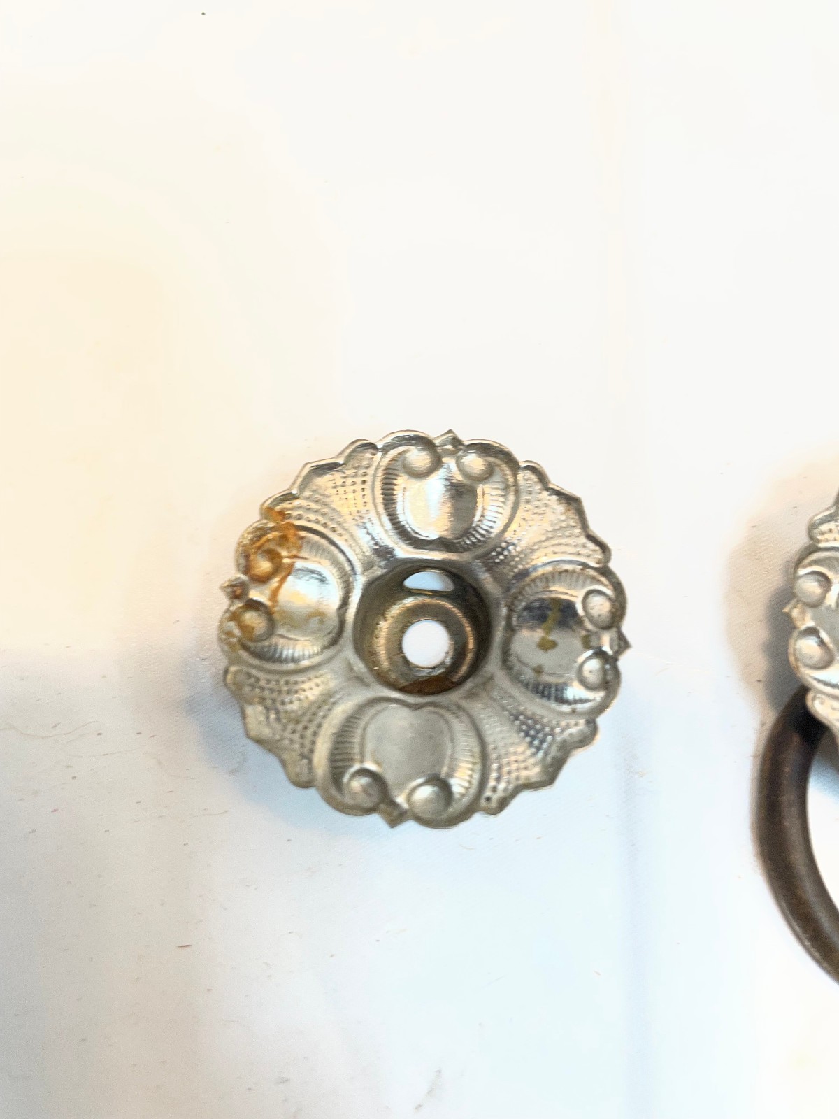 Antique Ornate Metal Victorian Antique Drawer Pulls Cabinet Handles - Lot of 3