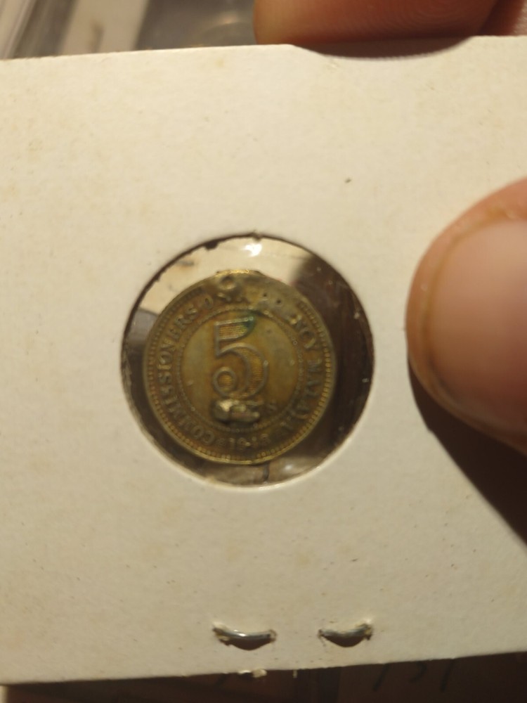1943 Malaya MALAYSIA SILVER 5 CENTS