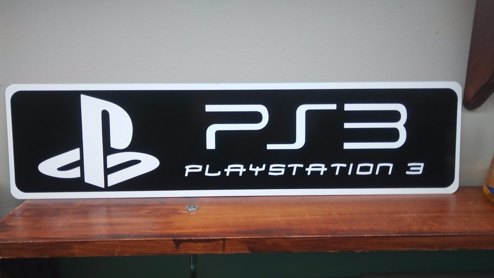 PS3 Logo Aluminum Sign 6" x 24"