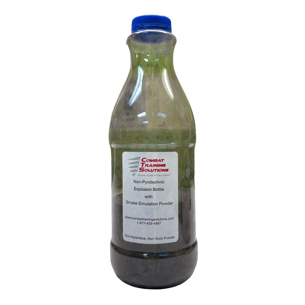COMBAT TRAINING SOLUTIONS NON-PYROTECHNIC EXPLOSION BOTTLE w/SMOKE POWDER GREY