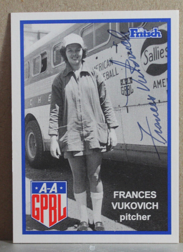 AAGPBL "FRANCIS VUKOVICH" SIGNED CARD #210