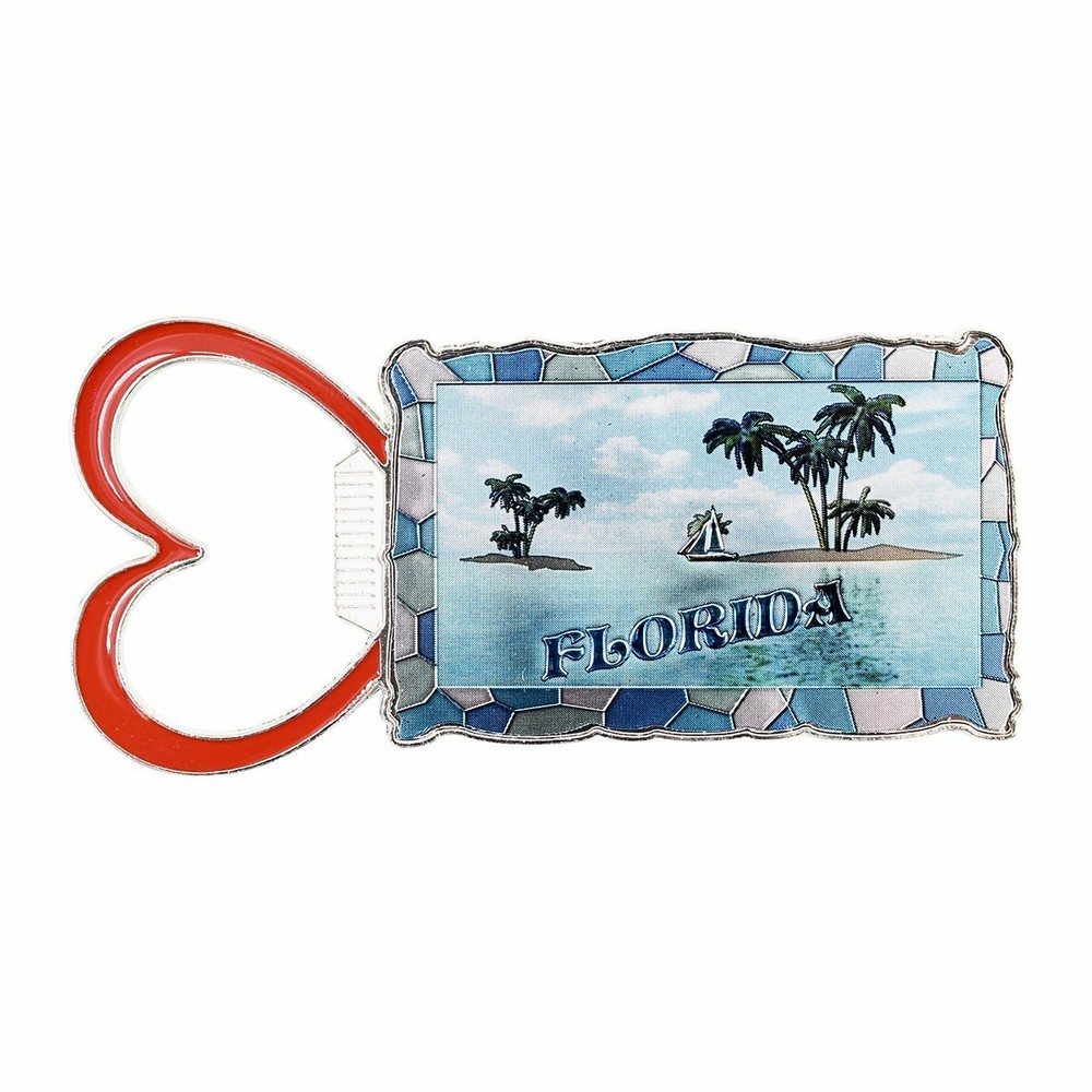 Florida Metal Heart Bottle Opener