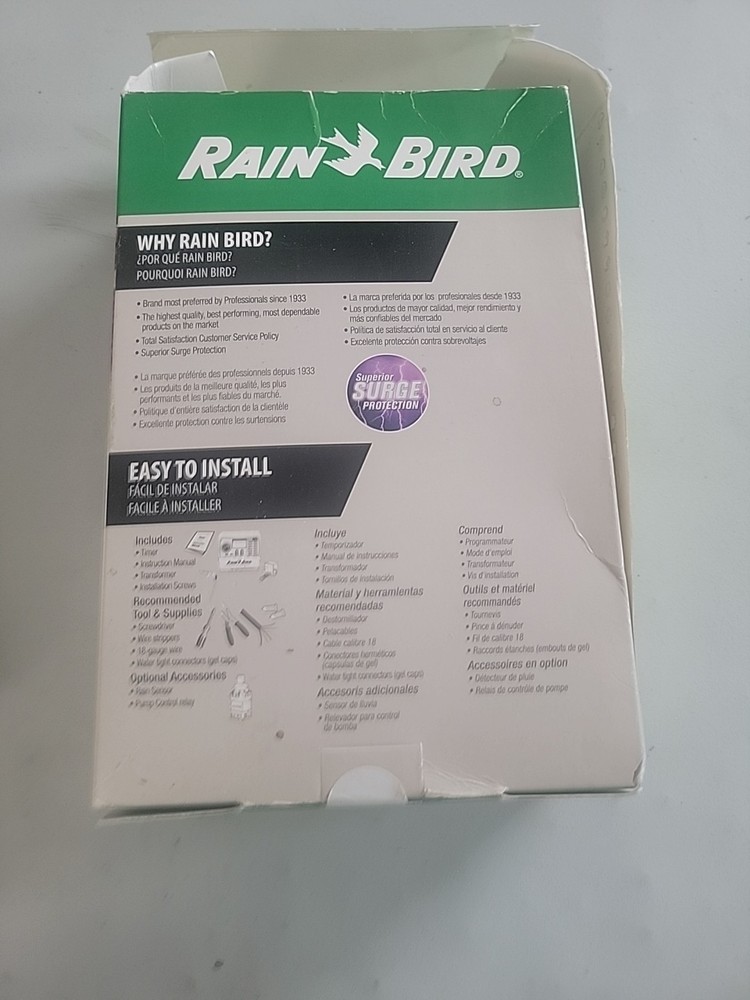 Rain Bird SST400I Simple To Set Indoor Timer/NEW