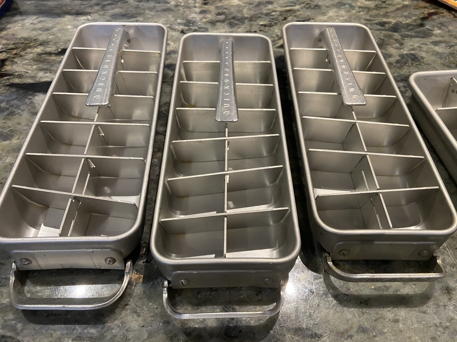 Vintage Frigidaire Quickube Aluminum Ice Cube Trays Single And Double Trays