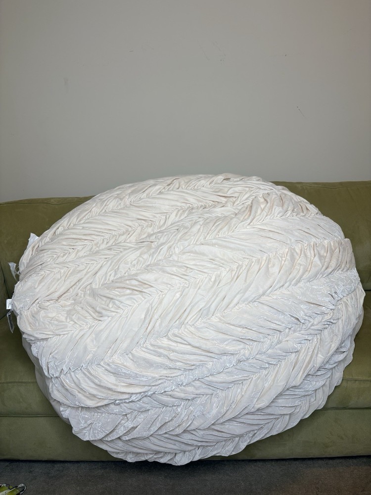 pottery barn Large LoveShackFancy Smocked Velvet Bean Bag Chair & Cover