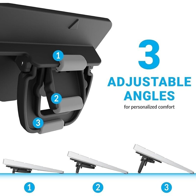 Ergonomic Flip Keyboard Stand Compact Riser Non-Slip Stability Adjustable Angles